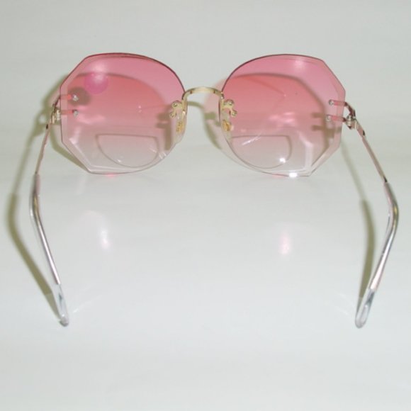NWT Vintage 90's Lady Dia-Cut Bi-Focal Reading Sunglasses +2.25 (Gold/Pink) - Picture 3 of 4